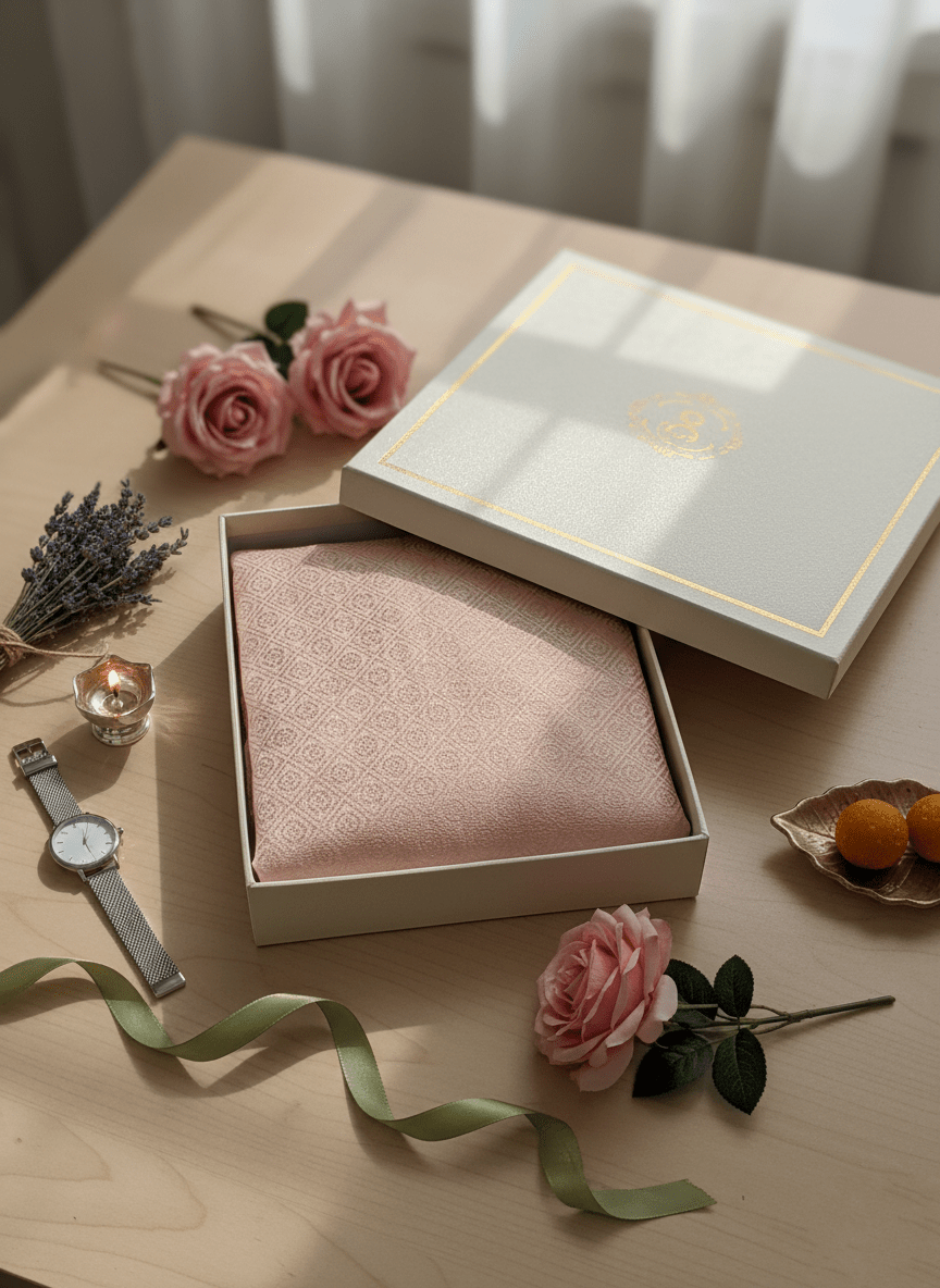 Men's Premium Jaquard Kurta with Jari Embroidery - Wedding & Festival Wear | Stand Collar Full Sleeve Kurta Set - Orange - Vedkart