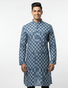 Premium Jacquard Kurta, Zebra sequence Kurta - Blue / Navi Blue - Vedkart