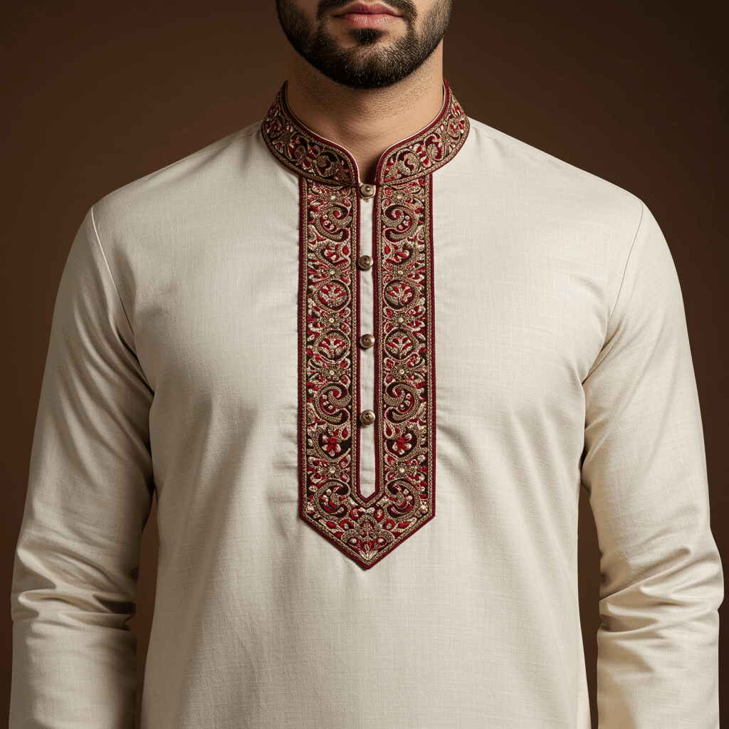 Embroidered Neckline