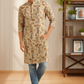 Floral Digital Print Silk Blend Kurta with Sequins Work – Elegant Festive Wear for Men - Vedkart
