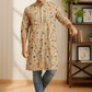 Floral Digital Print Silk Blend Kurta with Sequins Work – Elegant Festive Wear for Men - Vedkart