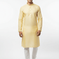 Men's Premium Jaquard Kurta with Jari Embroidery - Wedding & Festival Wear | Round Collar Full Sleeve Kurta Set - Lemon, lemon yellow kurta, golden yellow kurta - Vedkart