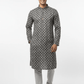 Premium Jacquard Kurta, Zebra sequence Kurta - Black - Vedkart