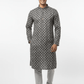 Premium Jacquard Kurta, Zebra sequence Kurta - Black - Vedkart