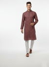 Premium Jacquard Kurta, Zebra sequence Kurta - Red - Vedkart